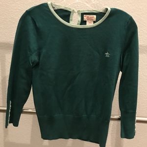 Green Silk Penguin Top